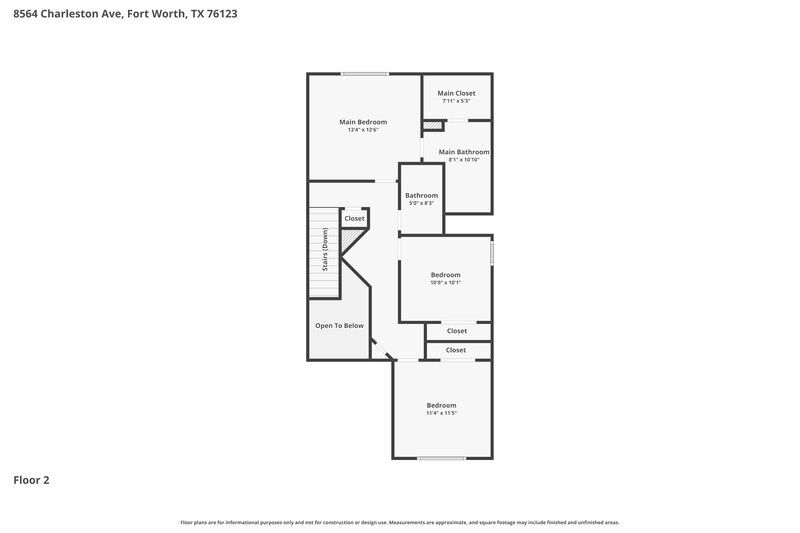 1,875/Mo, 8564 Charleston Avenue Fort Worth, TX 76123 Floor Plan View 2