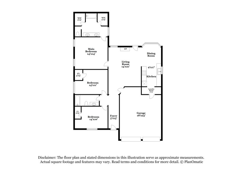1,840/Mo, 1354 Gainsborough Way Fort Worth, TX 76134 Floorplan View
