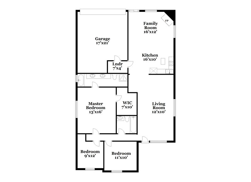 1,910/Mo, 1221 Rosewood Ln Lancaster, TX 75146 Floor Plan View
