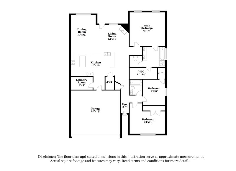 1,950/Mo, 433 Heritage Dr Crowley, TX 76036 Floor Plan View