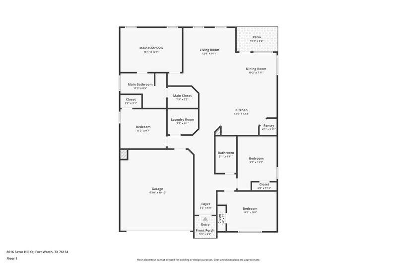 2,070/Mo, 8616 Fawn Hill Ct Fort Worth, TX 76134 Floor Plan View