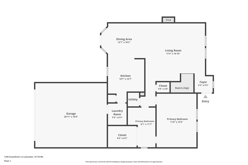 2,210/Mo, 1105 Greenbriar Ln Lancaster, TX 75146 Floorplan View