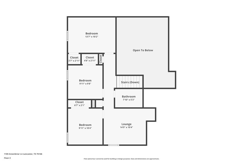 2,210/Mo, 1105 Greenbriar Ln Lancaster, TX 75146 Floorplan View 2