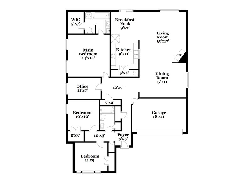 2,130/Mo, 828 Beaver Creek Dr Burleson, TX 76028 Floor Plan View