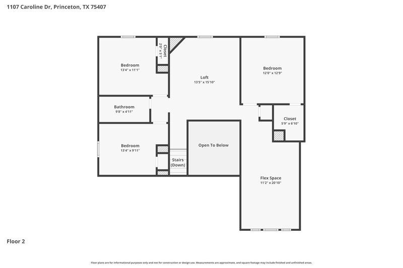 2,160/Mo, 1107 Caroline Dr Princeton, TX 75407 Floor Plan View