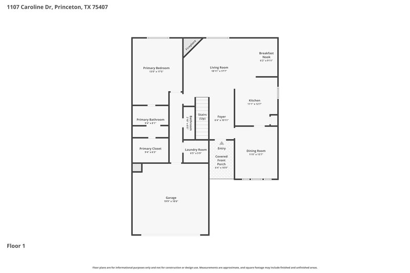 2,160/Mo, 1107 Caroline Dr Princeton, TX 75407 Floor Plan View 2