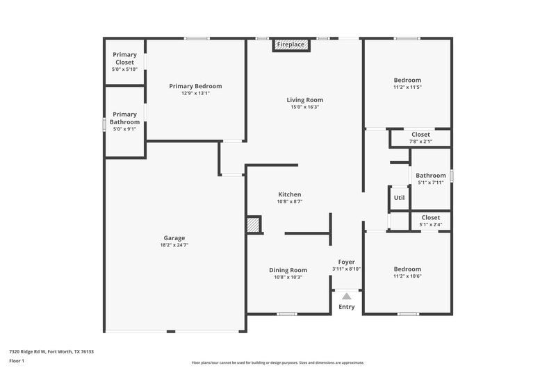 1,685/Mo, 7320 Ridge Rd W Fort Worth, TX 76133 Floor Plan View