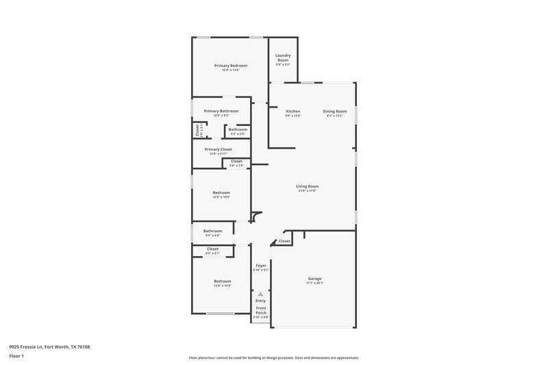 2,090/Mo, 9925 Fressia Ln Fort Worth, TX 76108 Floor Plan View