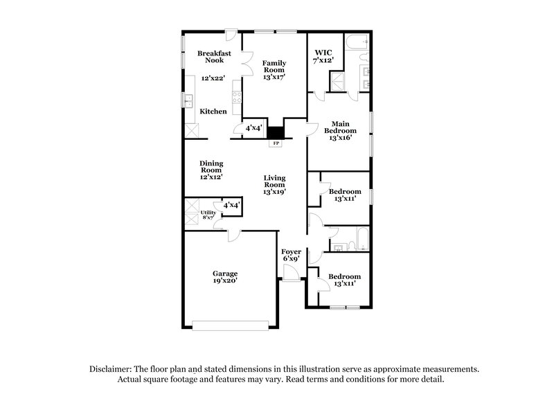 1,930/Mo, 1328 Riviera Dr Princeton, TX 75407 Floor Plan View