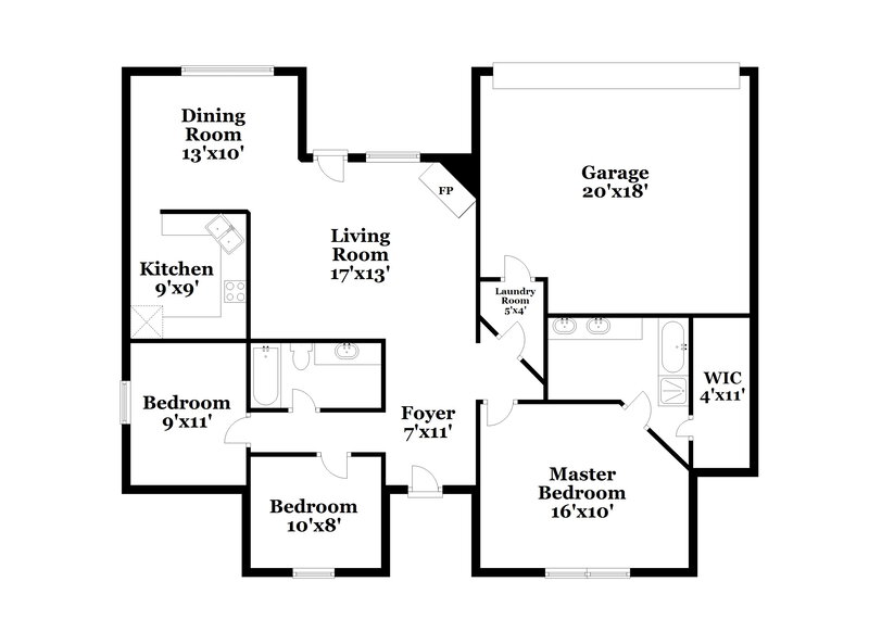 2,070/Mo, 1513 Becky Lane Lancaster, TX 75134 Floor Plan View