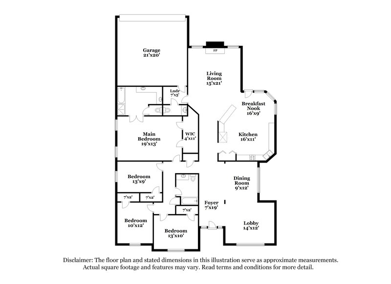 2,735/Mo, 1510 Lost Creek Dr DeSoto, TX 75115 Floorplan View
