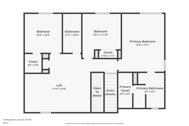 2,240/Mo, 1619 Reynolds St Lancaster, TX 75134 Floor Plan View 2