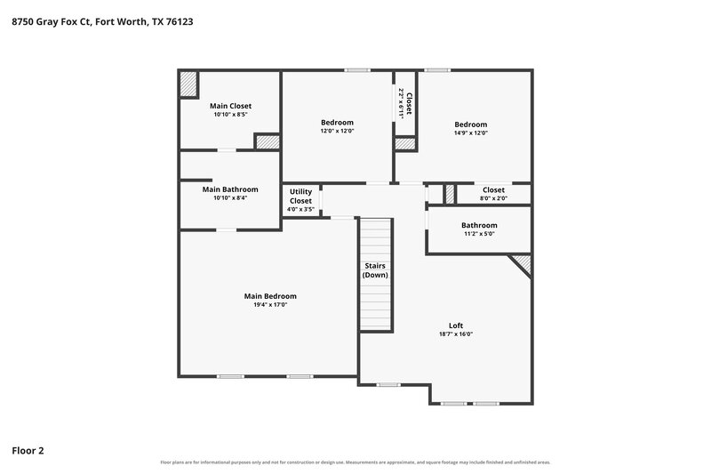 2,445/Mo, 8750 Gray Fox Ct Fort Worth, TX 76123 Floor Plan View 2