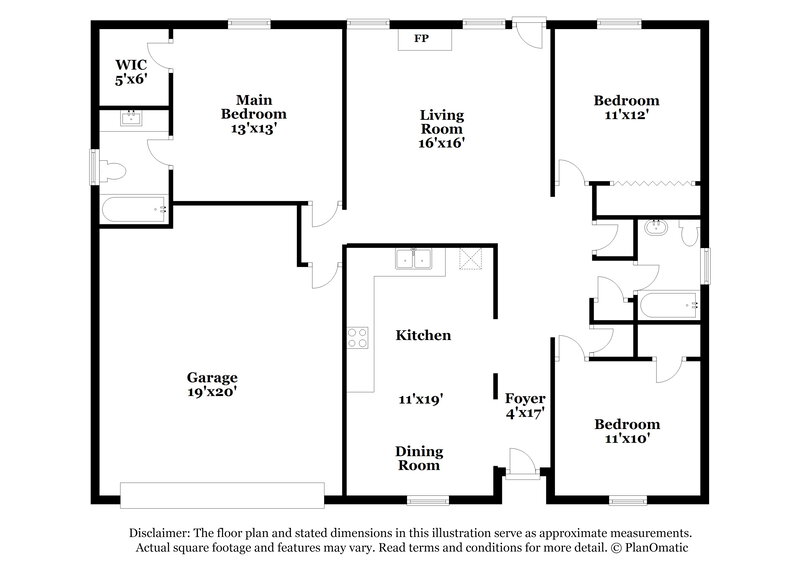 2,160/Mo, 5310 Virburnum Ct Arlington, TX 76018 Floor Plan View