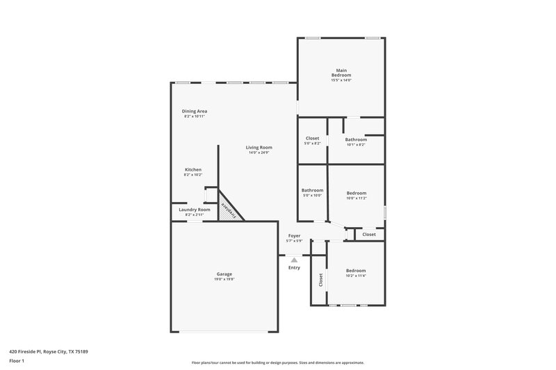 1,860/Mo, 420 Fireside Pl Royse City, TX 75189 Floor Plan View