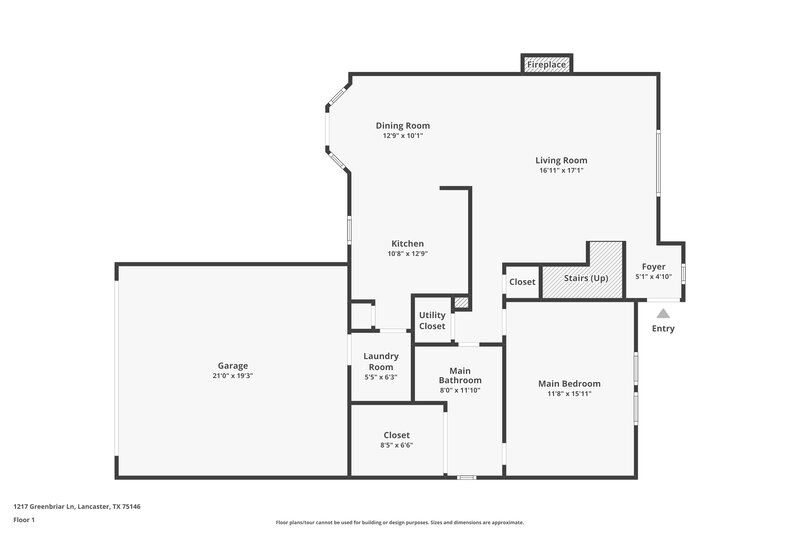 2,295/Mo, 1217 Greenbriar Ln Lancaster, TX 75146 Floor Plan View