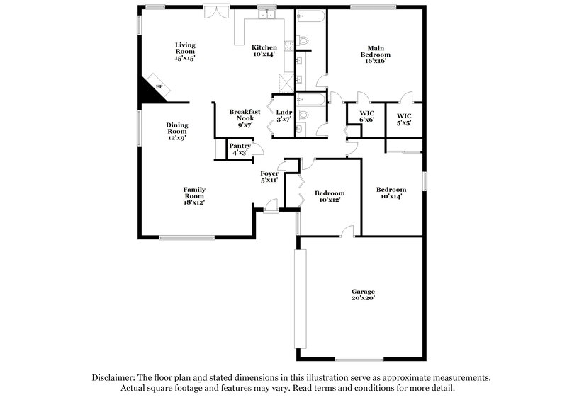 2,375/Mo, 5215 Nocona Lane Arlington, TX 76018 Floor Plan View