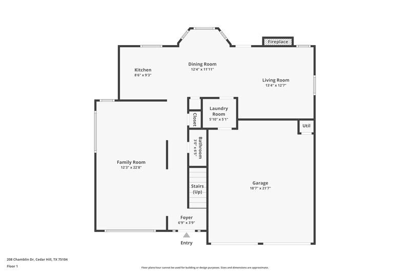 2,395/Mo, 208 Chamblin Dr Cedar Hill, TX 75104 Floor Plan View