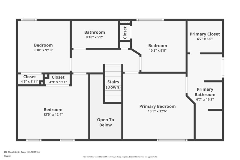 2,395/Mo, 208 Chamblin Dr Cedar Hill, TX 75104 Floor Plan View 2