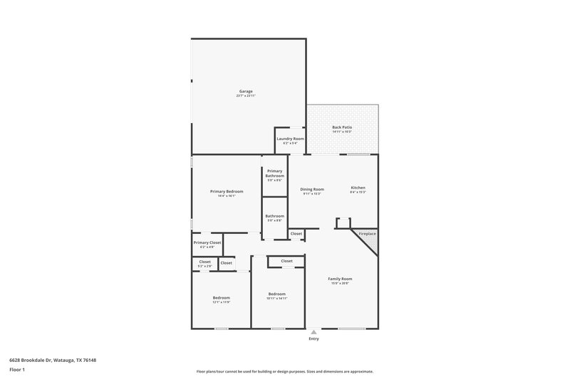 1,935/Mo, 6628 Brookdale Dr Watauga, TX 76148 Floor Plan View