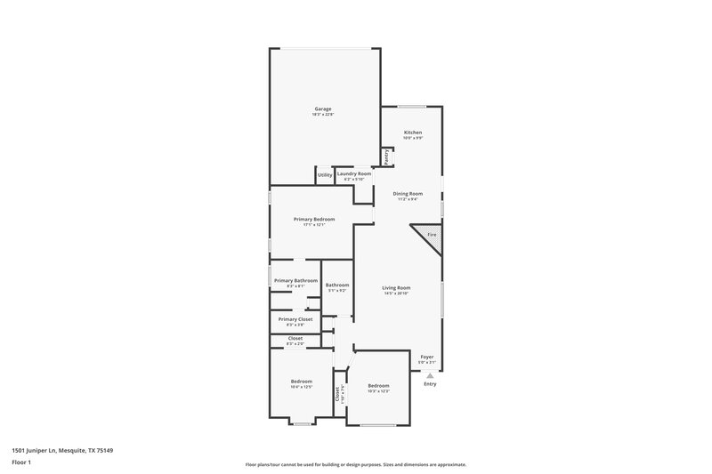 2,085/Mo, 1501 Juniper Ln Mesquite, TX 75149 Floor Plan View