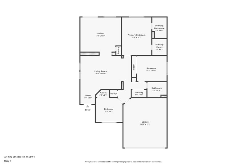 2,270/Mo, 721 King St Cedar Hill, TX 75104 Floor Plan View