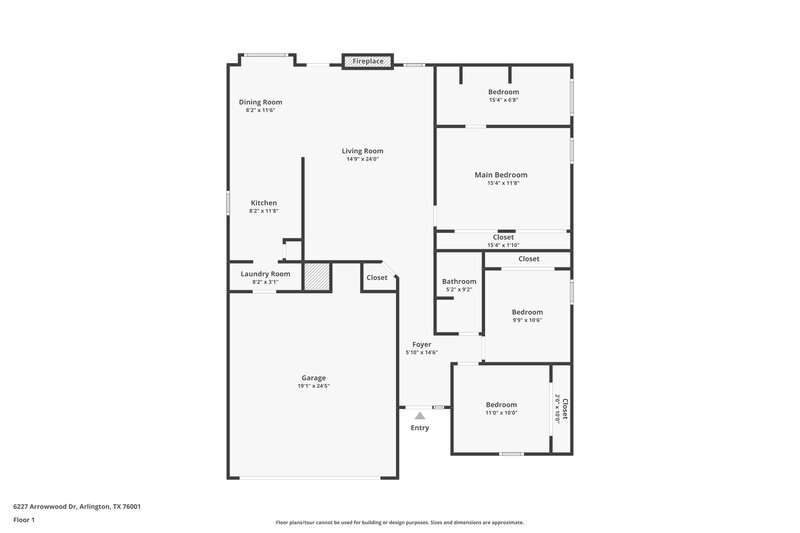 2,175/Mo, 6227 Arrowwood Drive Arlington, TX 76001 Floor Plan View
