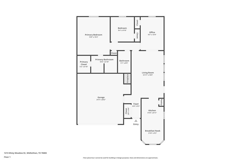 1,815/Mo, 1213 Misty Meadow Dr Midlothian, TX 76065 Floor Plan View