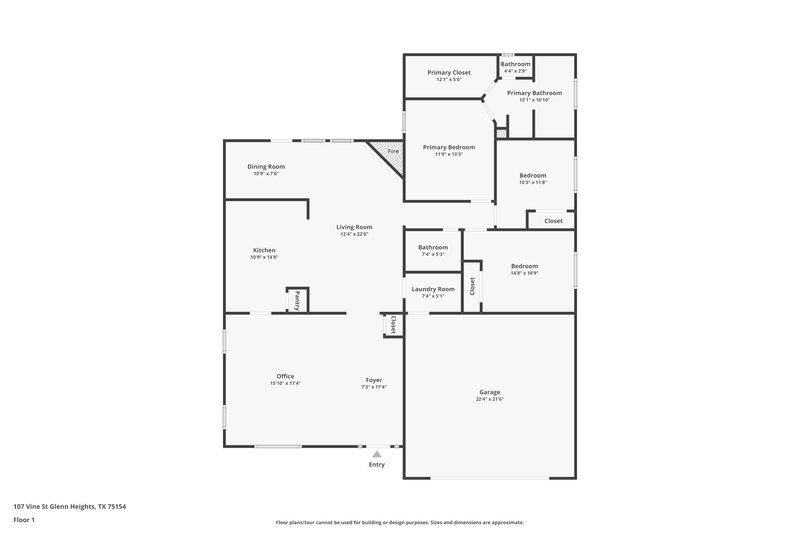 2,355/Mo, 107 Vine St Glenn Heights, TX 75154 Floor Plan View