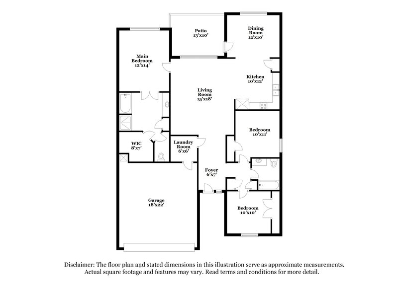 2,035/Mo, 4144 Tower Ln Crowley, TX 76036 Floor Plan View