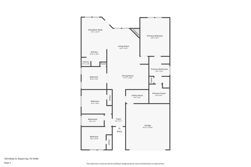2,165/Mo, 720 Valley Court Royse City, TX 75189 Floor Plan View