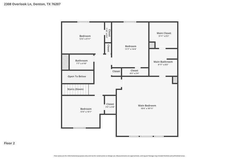 2,300/Mo, 2308 Overlook Ln Denton, TX 76207 Floor Plan View 2