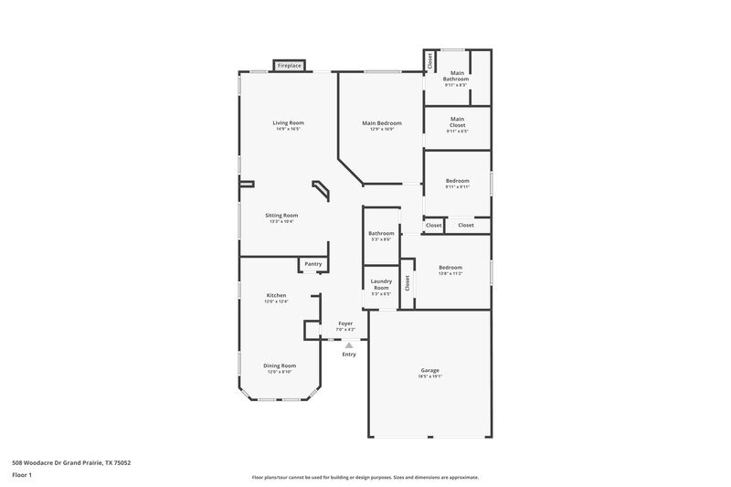 2,275/Mo, 508 Woodacre Dr Grand Prairie, TX 75052 Floor Plan View