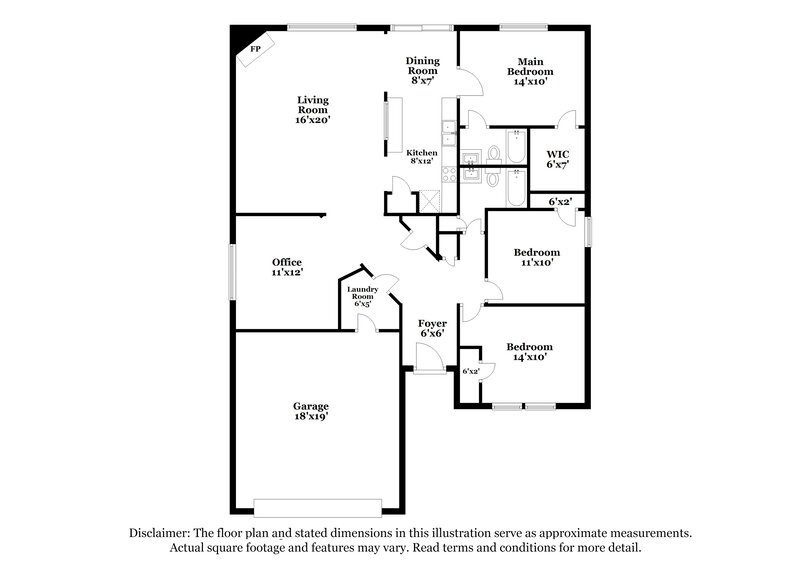 2,195/Mo, 1024 Beechwood Dr Denton, TX 76210 Floorplan View