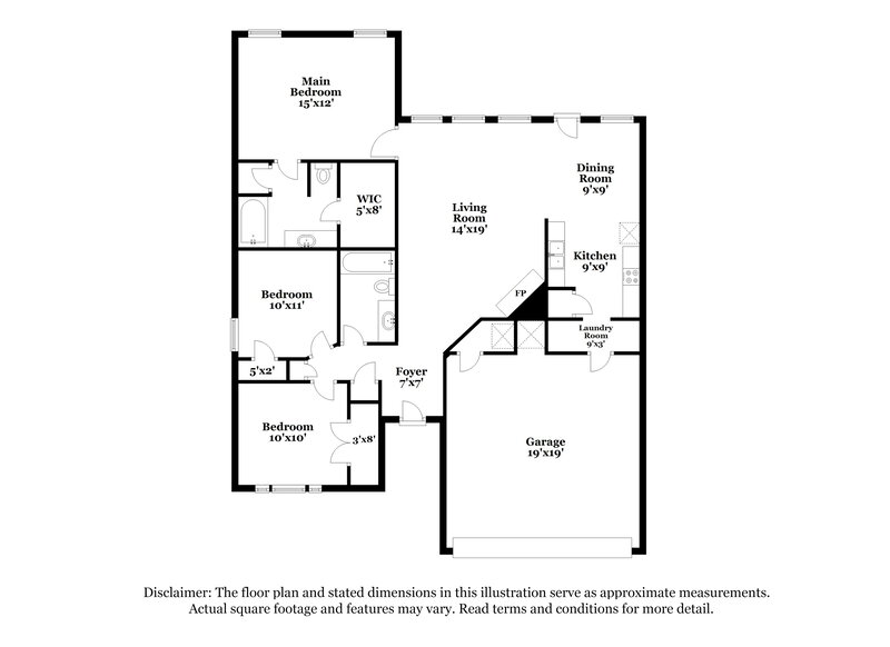 1,910/Mo, 2424 Laurelhill Ln Fort Worth, TX 76133 Floor Plan View