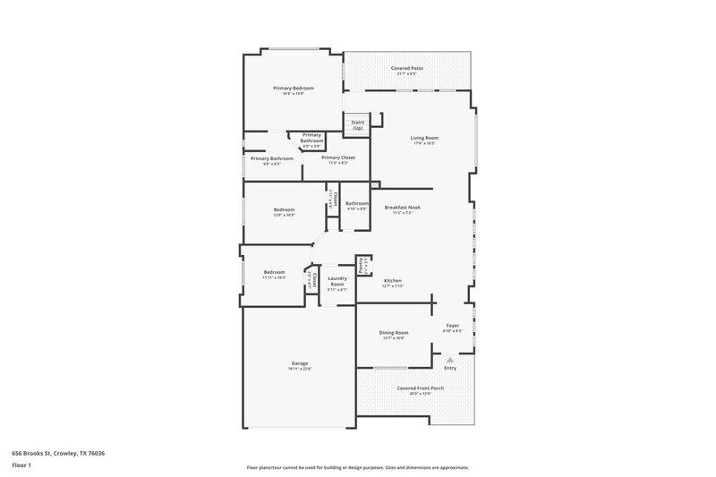 2,430/Mo, 656 Brooks St Crowley, TX 76036 Floor Plan View