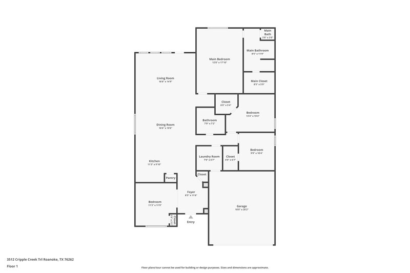 2,420/Mo, 3512 Cripple Creek Trl Roanoke, TX 76262 Floorplan View