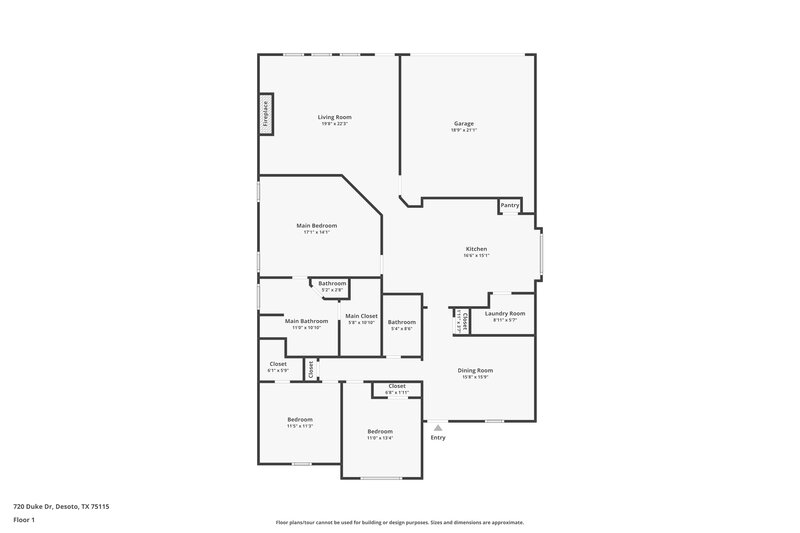 2,090/Mo, 720 Duke Dr Desoto, TX 75115 Floor Plan View