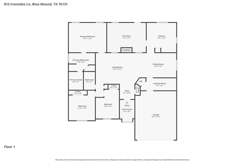 2,085/Mo, 812 Ironsides Ln Blue Mound, TX 76131 Floor Plan View