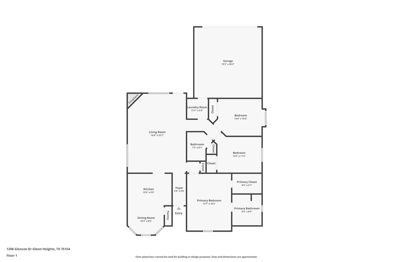 2,290/Mo, 1206 Glencoe Drive Glenn Heights, TX 75154 Floorplan View