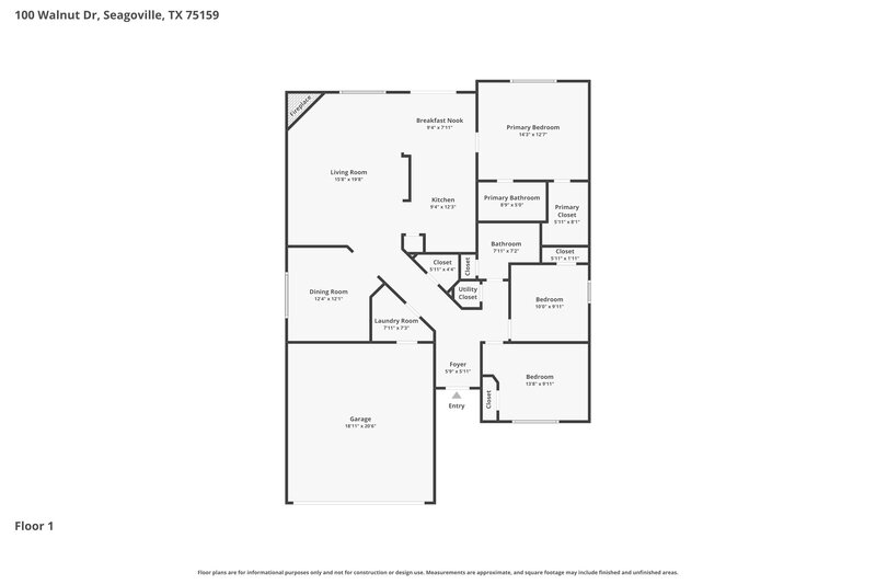 2,020/Mo, 100 Walnut Dr Seagoville, TX 75159 Floor Plan View