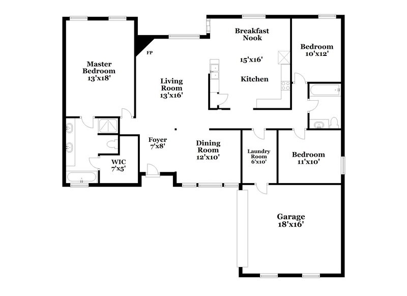2,285/Mo, 1217 Rio Verde Drive DeSoto, TX 75115 Floor Plan View