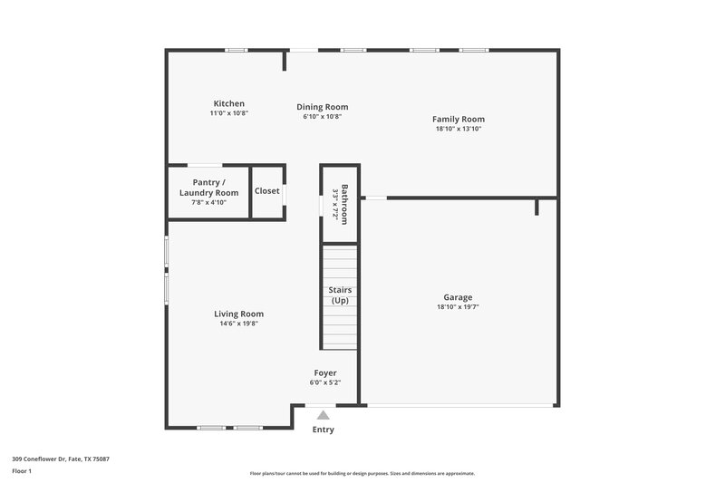 1,905/Mo, 309 Coneflower Drive Fate, TX 75087 Floor Plan View