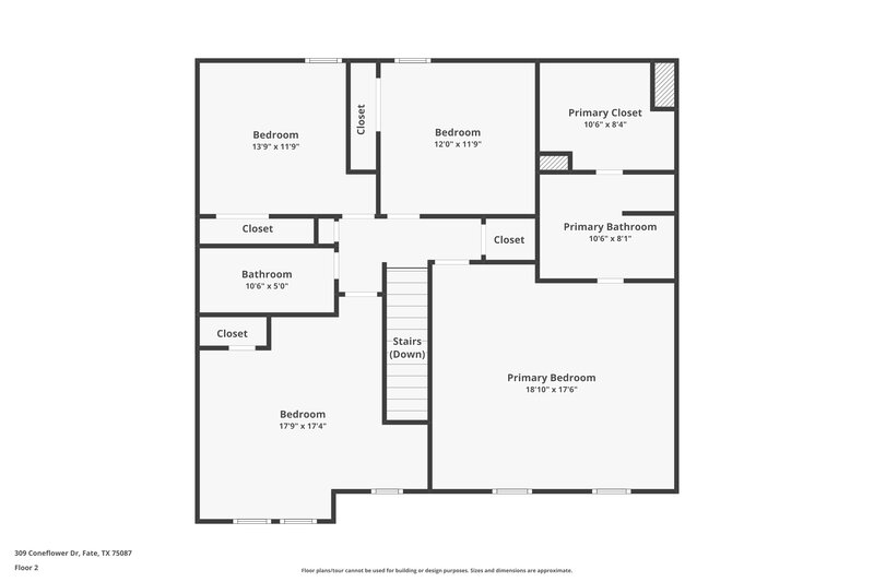 1,905/Mo, 309 Coneflower Drive Fate, TX 75087 Floor Plan View 2