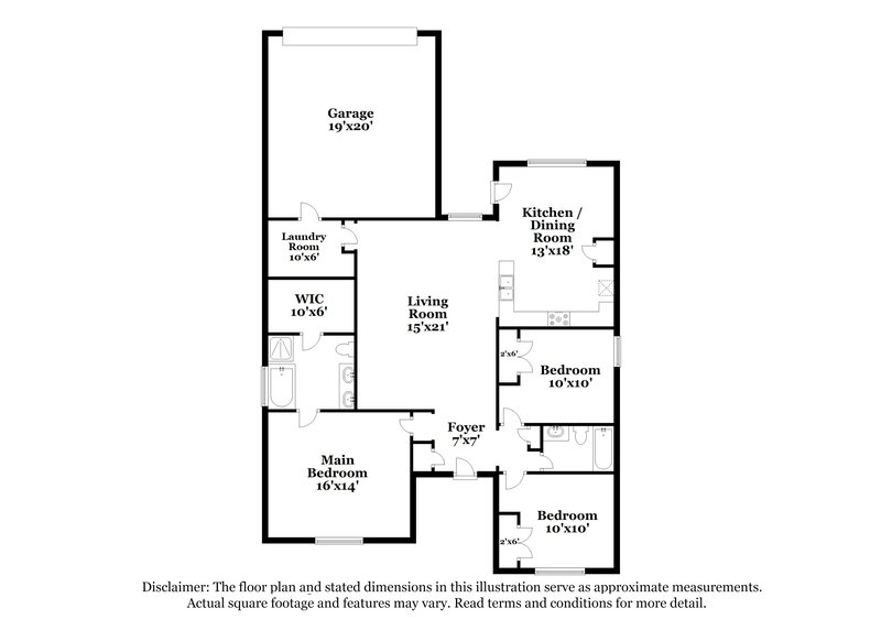 2,340/Mo, 1222 Alhambra Dr Lancaster, TX 75146 Floor Plan View