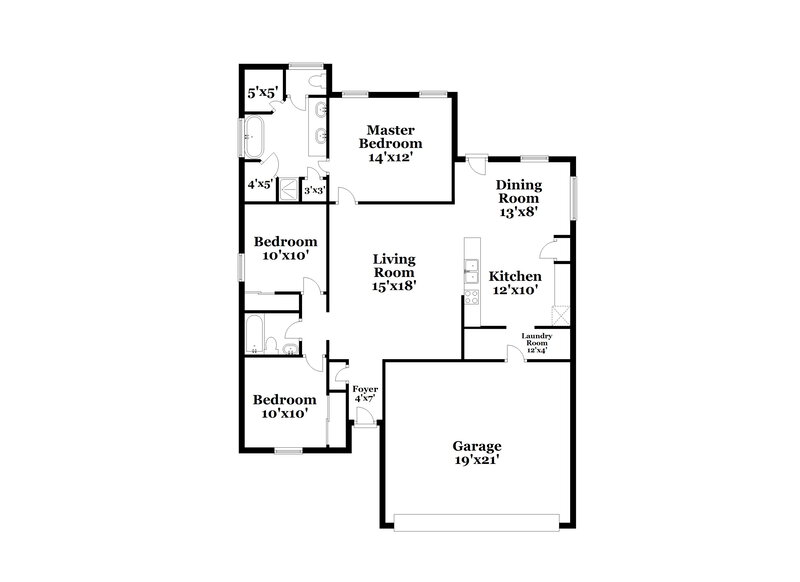 1,965/Mo, 5008 Waddell St Fort Worth, TX 76114 Floor Plan View
