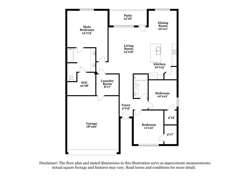 2,065/Mo, 836 Watson Way Crowley, TX 76036 Floor Plan View