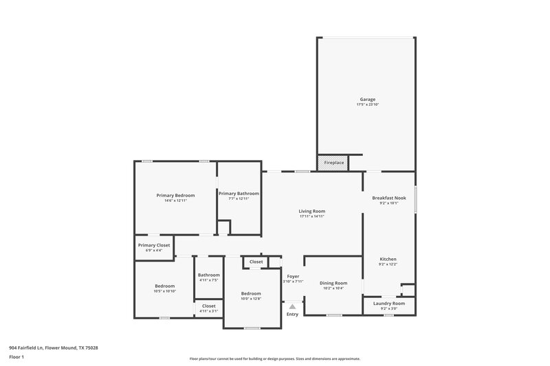 2,450/Mo, 904 Fairfield Ln Flower Mound, TX 75028 Floor Plan View