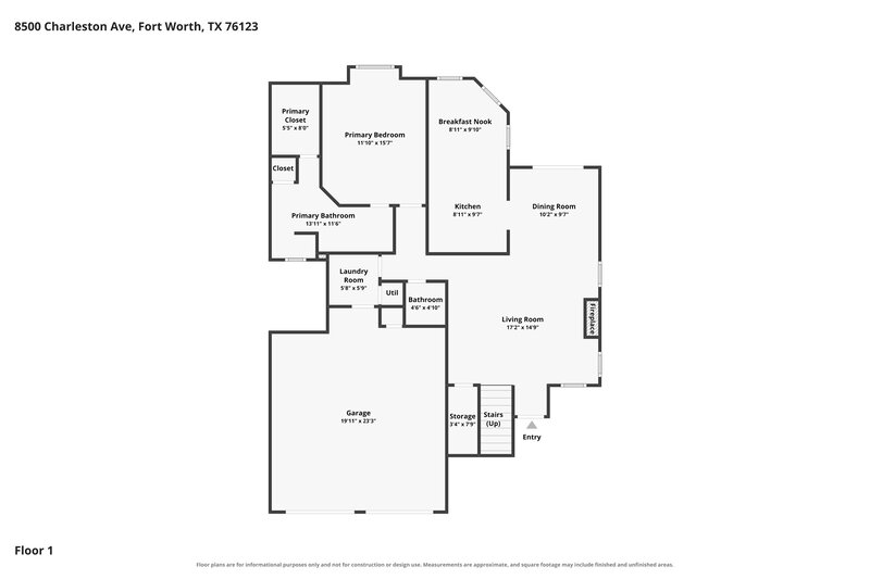 2,205/Mo, 8500 Charleston Avenue Fort Worth, TX 76123 Floor Plan View