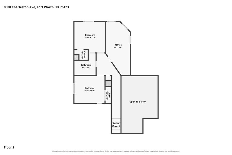 2,205/Mo, 8500 Charleston Avenue Fort Worth, TX 76123 Floor Plan View 2
